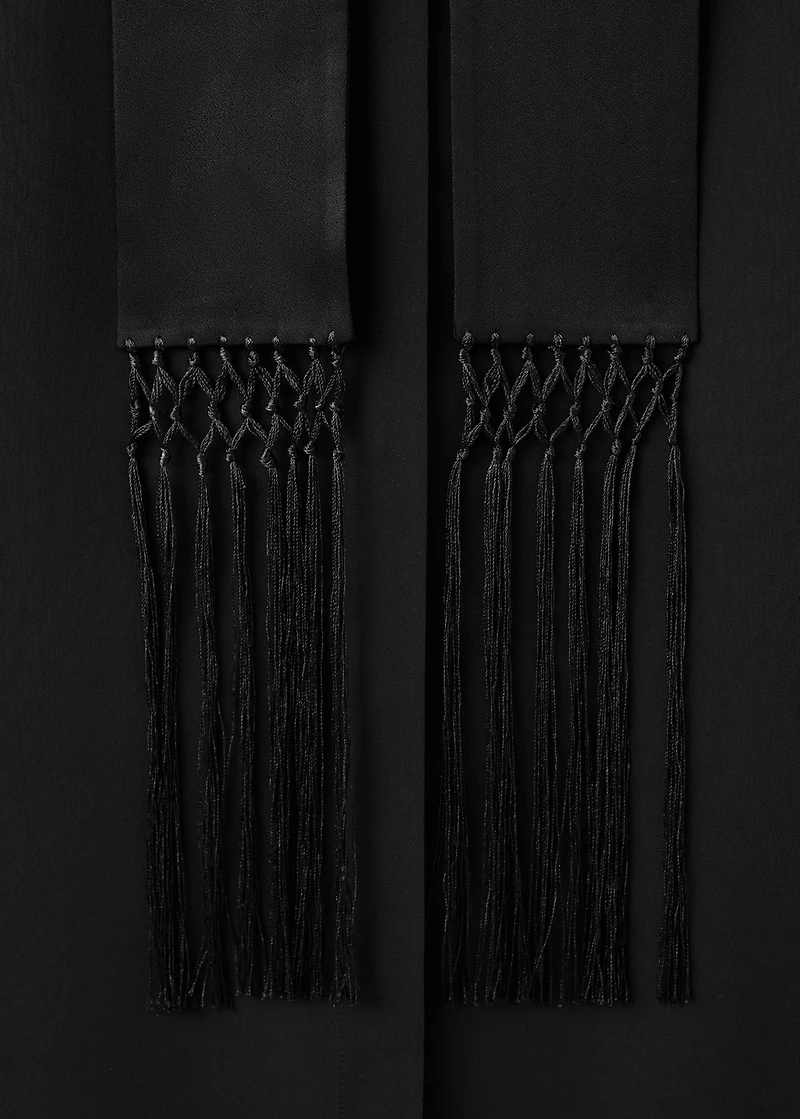 Long silk shirt with foulard