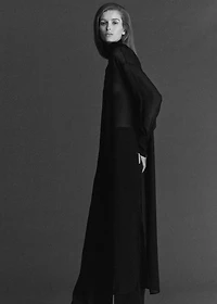 Long silk shirt with foulard