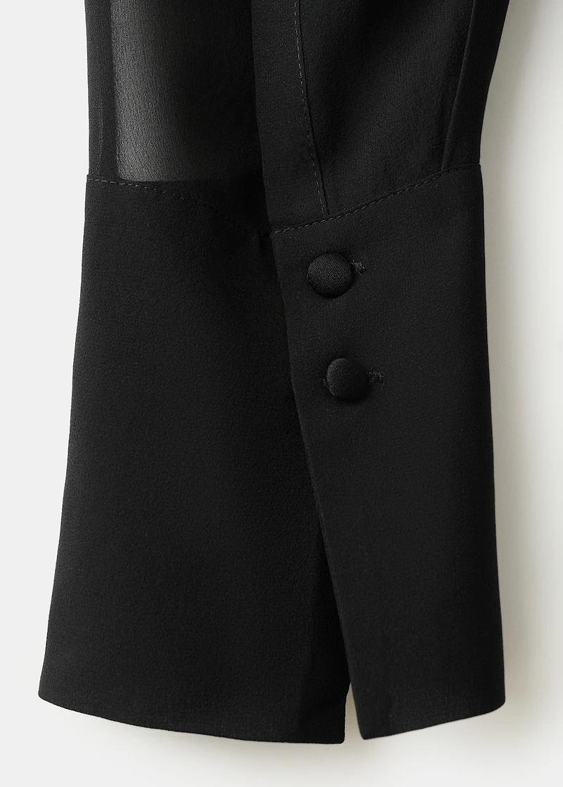 Long silk shirt with foulard