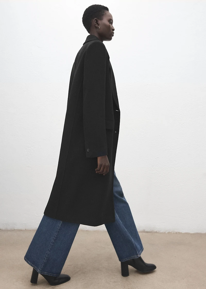 Double-breasted wool coat