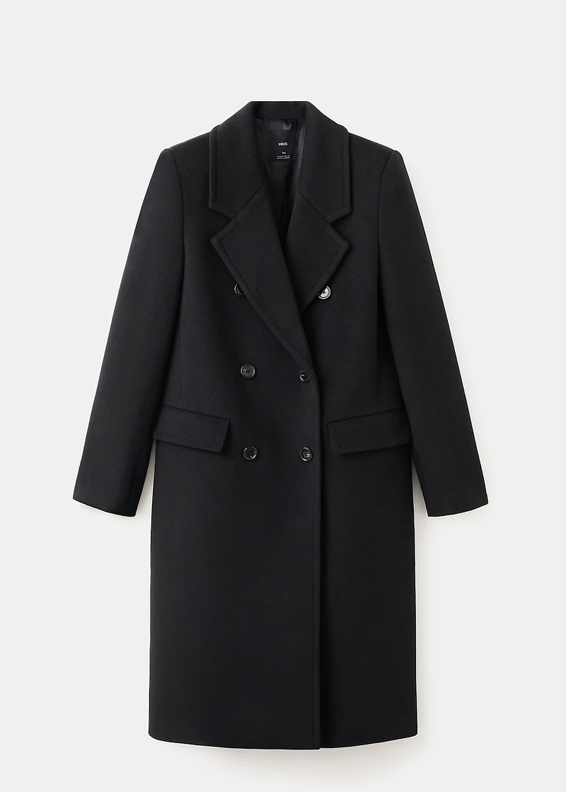 Double-breasted wool coat