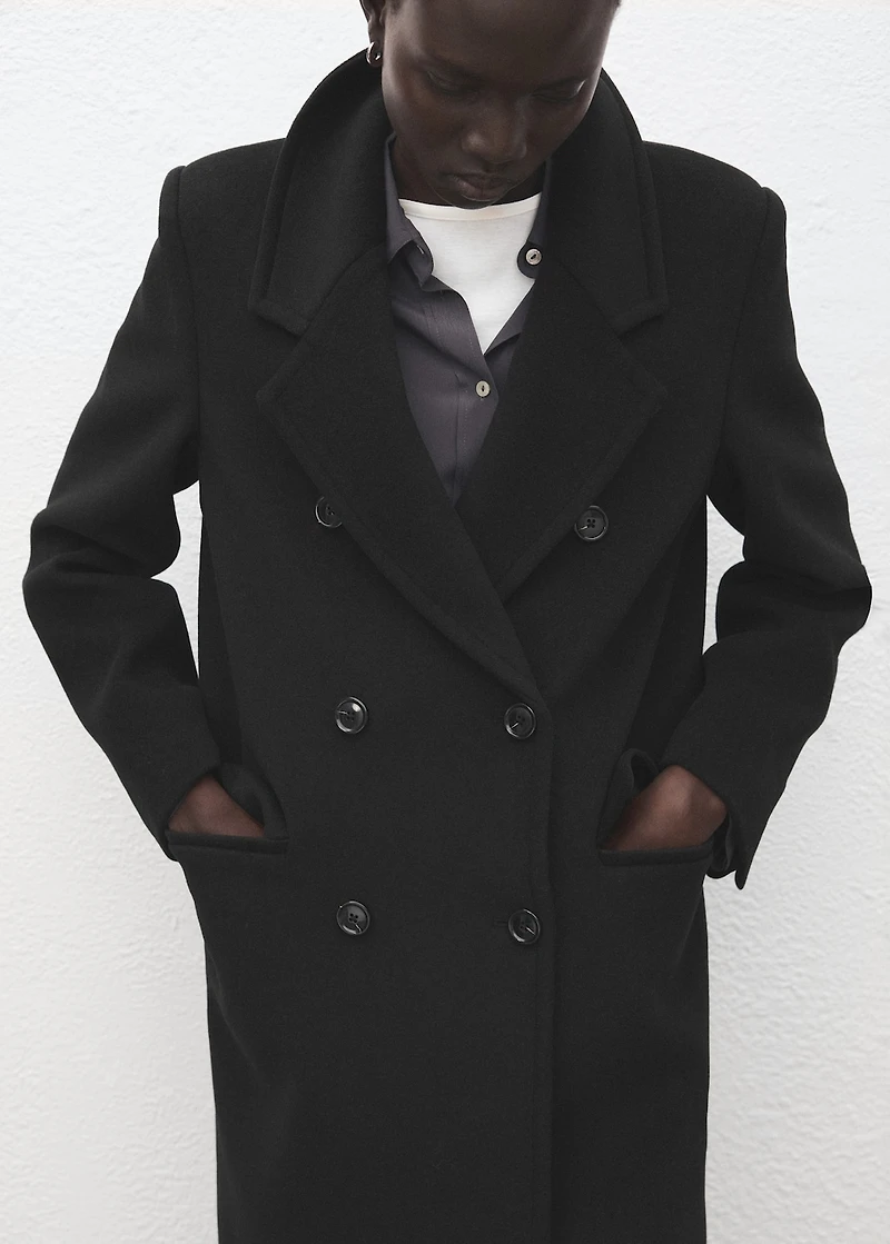 Double-breasted wool coat