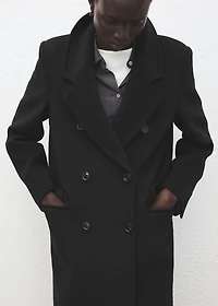 Double-breasted wool coat