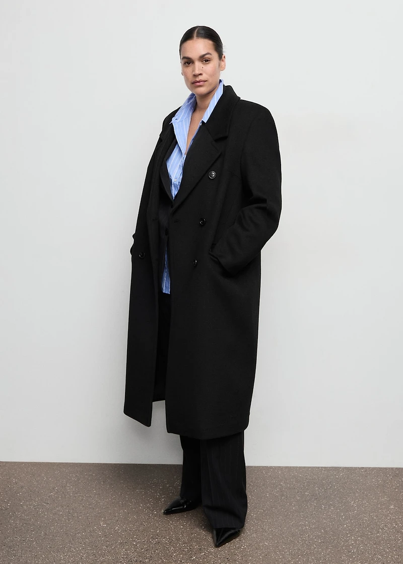 Double-breasted wool coat