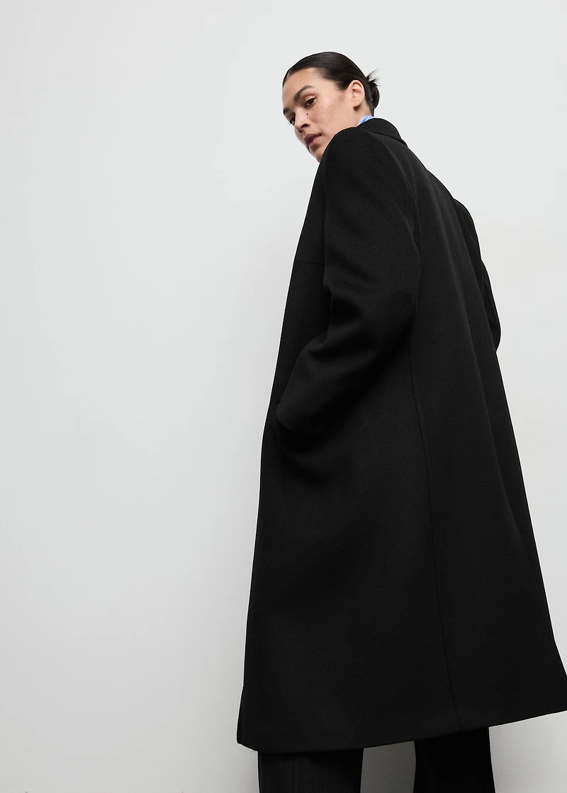 Double-breasted wool coat