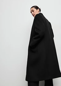 Double-breasted wool coat