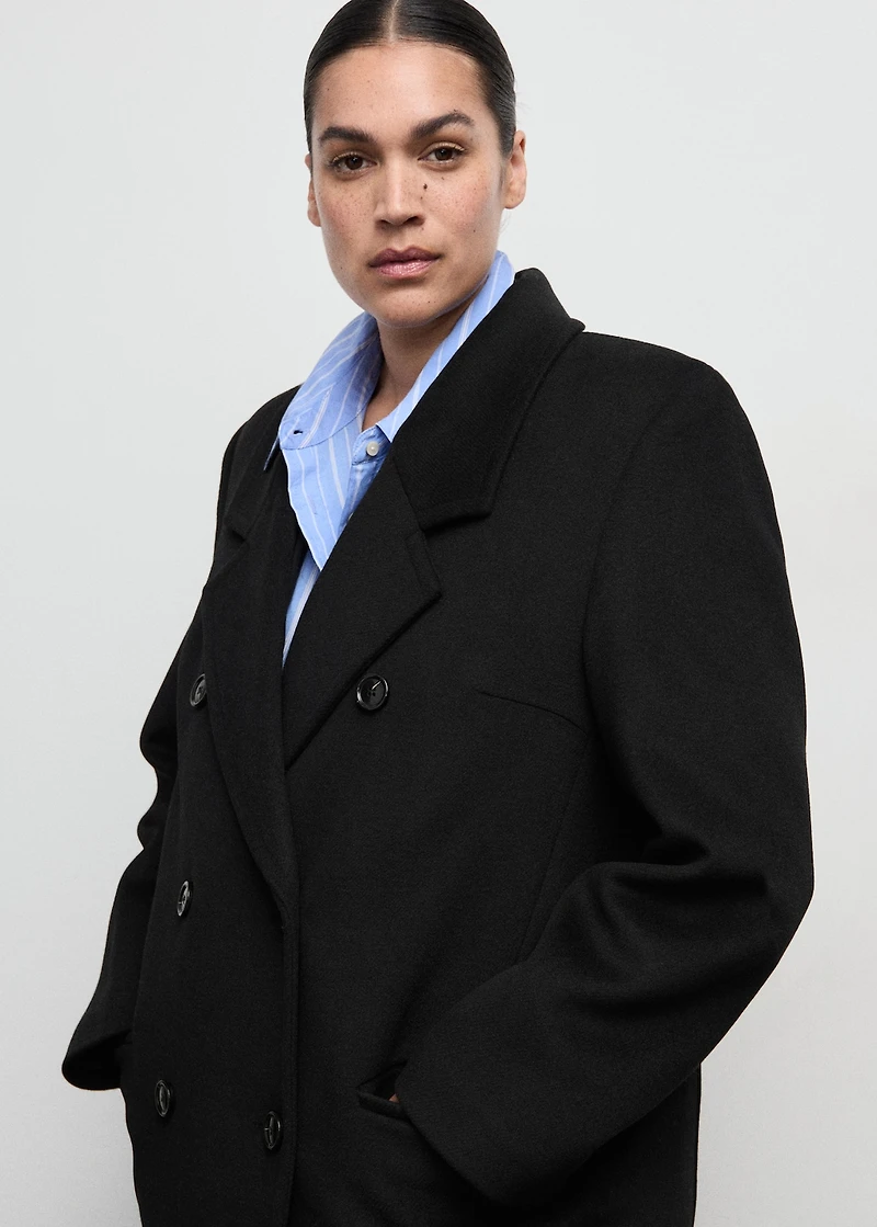 Double-breasted wool coat