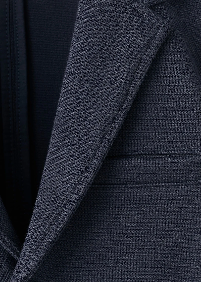 Cotton-blend piqué blazer