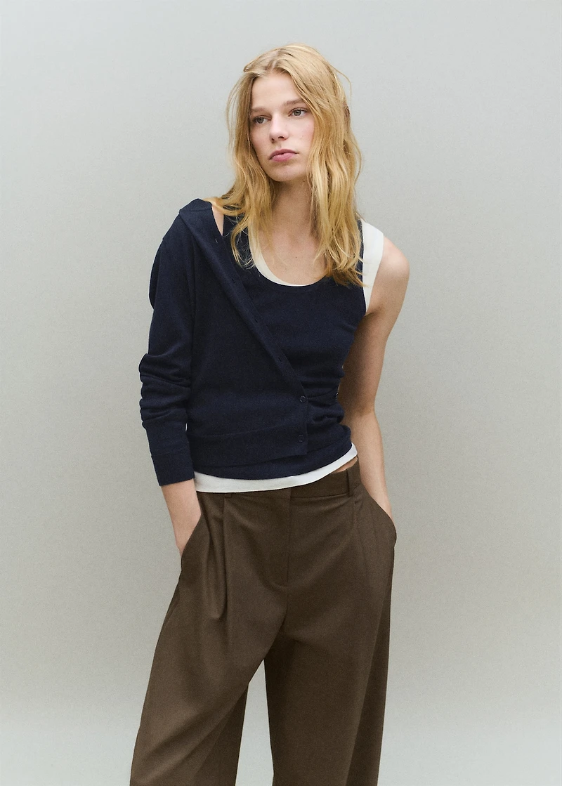 Wool-blend knitted top