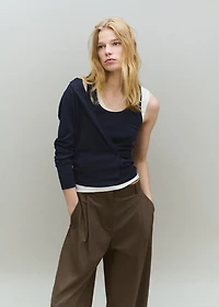 Wool-blend knitted top