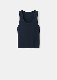 Wool-blend knitted top