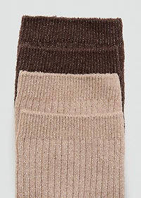 Pack of 2 ribbed lurex socks