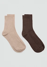 Pack of 2 ribbed lurex socks