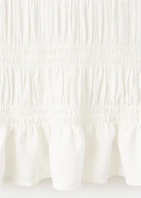 Ruched blouse with ruffles