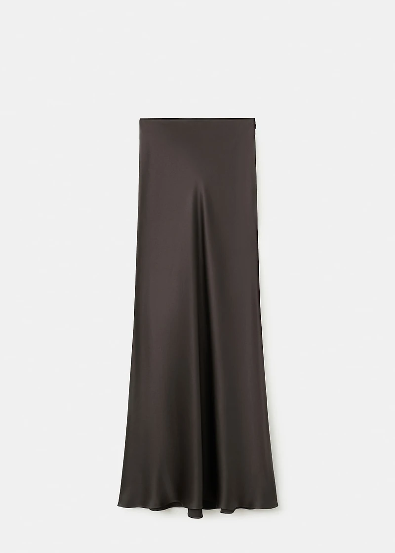 Satin maxi-skirt