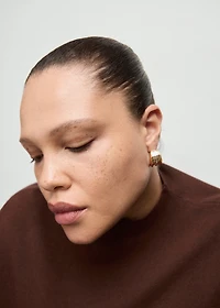 Knitted sweater with perkins neck