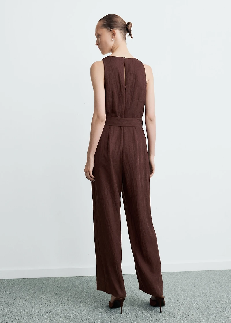 Lyocell jumpsuit with belt