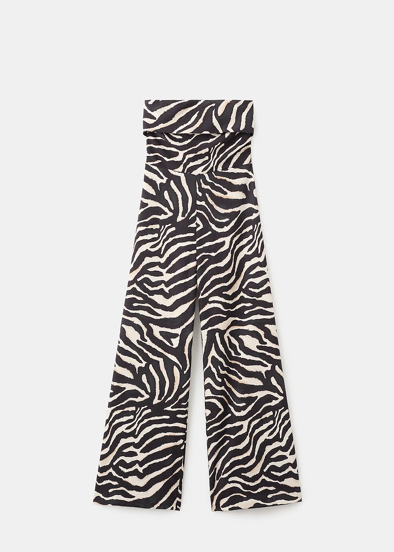 Printed strapless jumpsuit