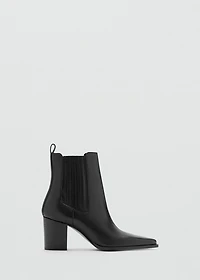 Leather pointed ankle boots
