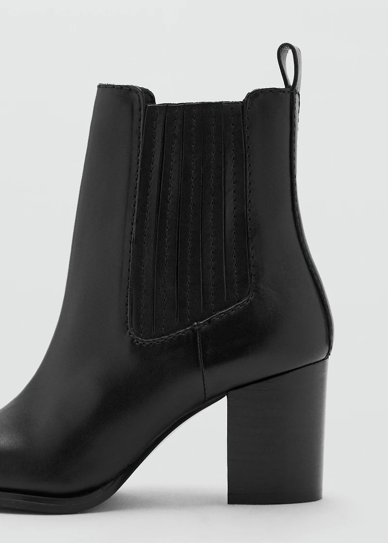 Leather pointed ankle boots