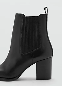 Leather pointed ankle boots
