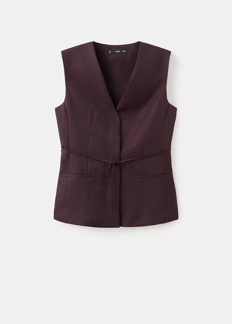 Suit vest with bow