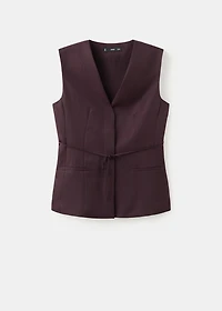 Suit vest with bow