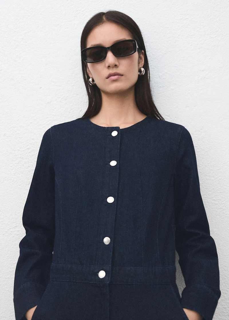 Buttons denim jumpsuit