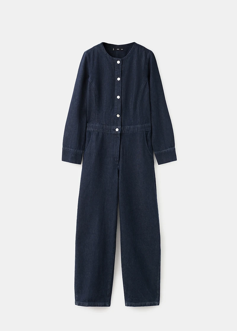 Buttons denim jumpsuit