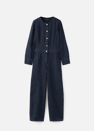 Buttons denim jumpsuit