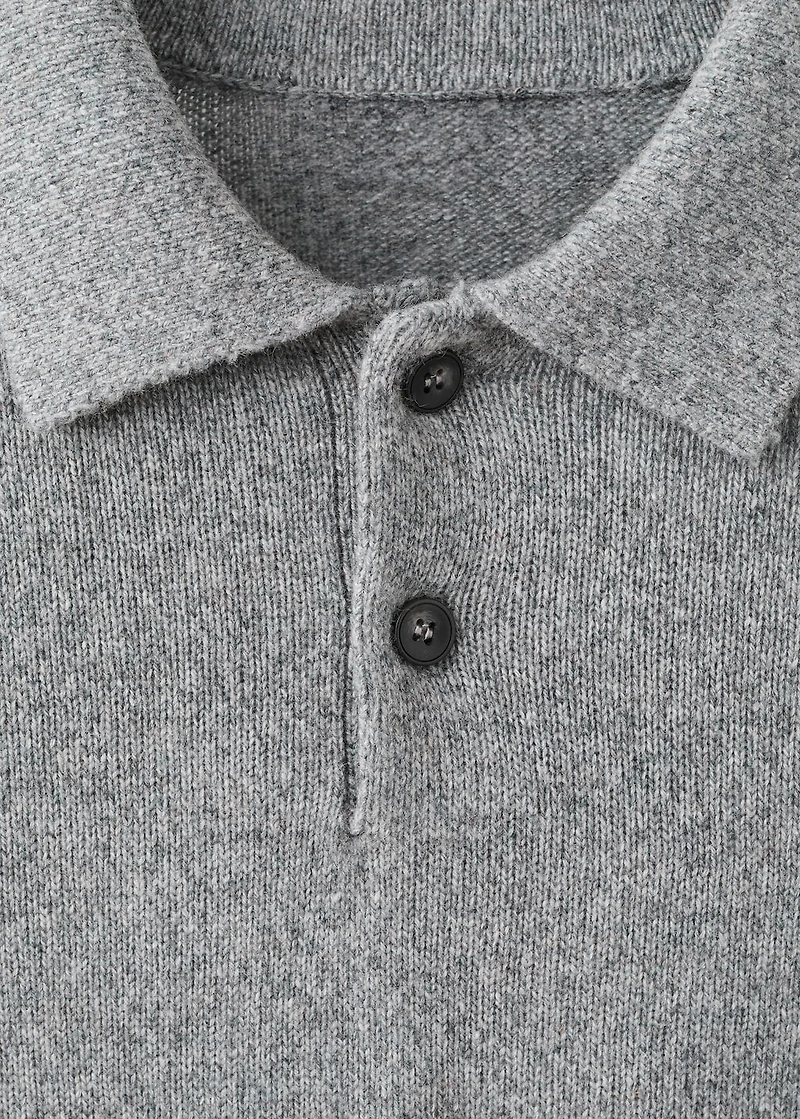 Knitted wool blend polo sweater