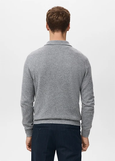 Knitted wool blend polo sweater