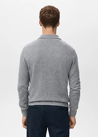 Knitted wool blend polo sweater