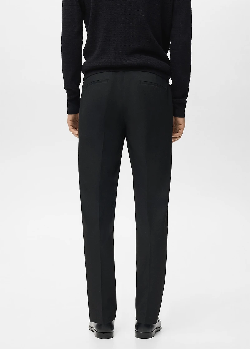 Pleated slim-fit pants