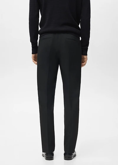 Pleated slim-fit pants