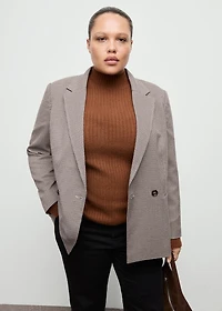 Double-breasted micro-houndstooth jacket