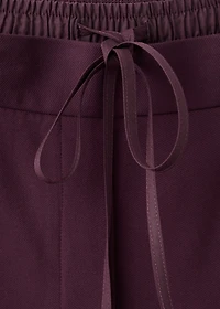 Pleated trousers with combined waistband