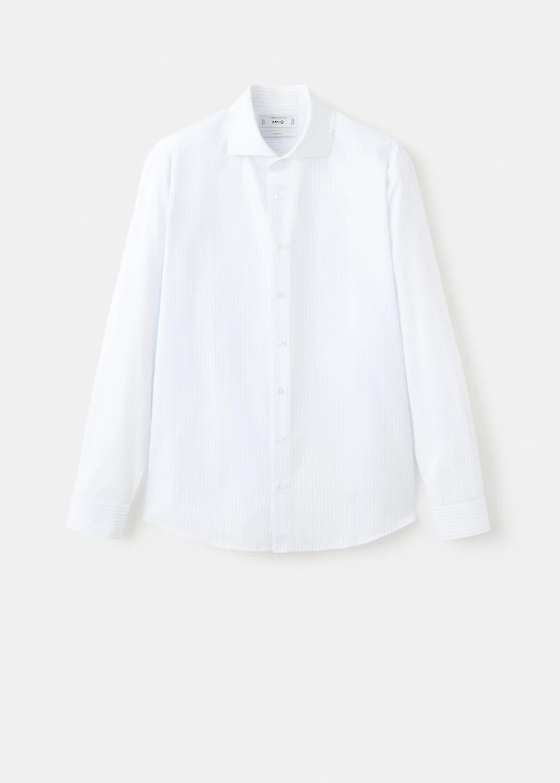 Slim fit cotton striped suit shirt
