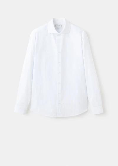 Slim fit cotton striped suit shirt