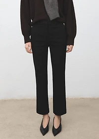 Straight-cut crop pants