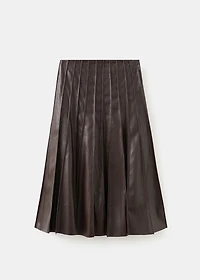 Faux leather godet skirt