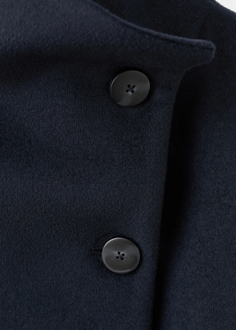 Wool funnel-neck coat