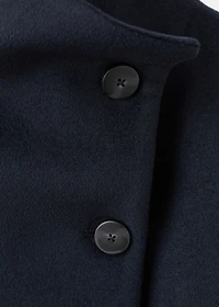 Wool funnel-neck coat