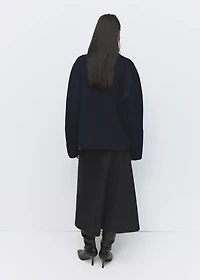 Wool funnel-neck coat
