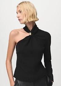 Asymmetrical blouse with metallic detail