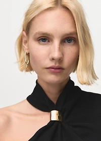 Asymmetrical blouse with metallic detail