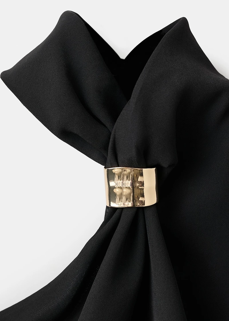 Asymmetrical blouse with metallic detail