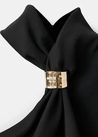 Asymmetrical blouse with metallic detail