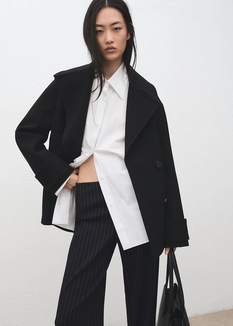 Chalk-stripe straight pants