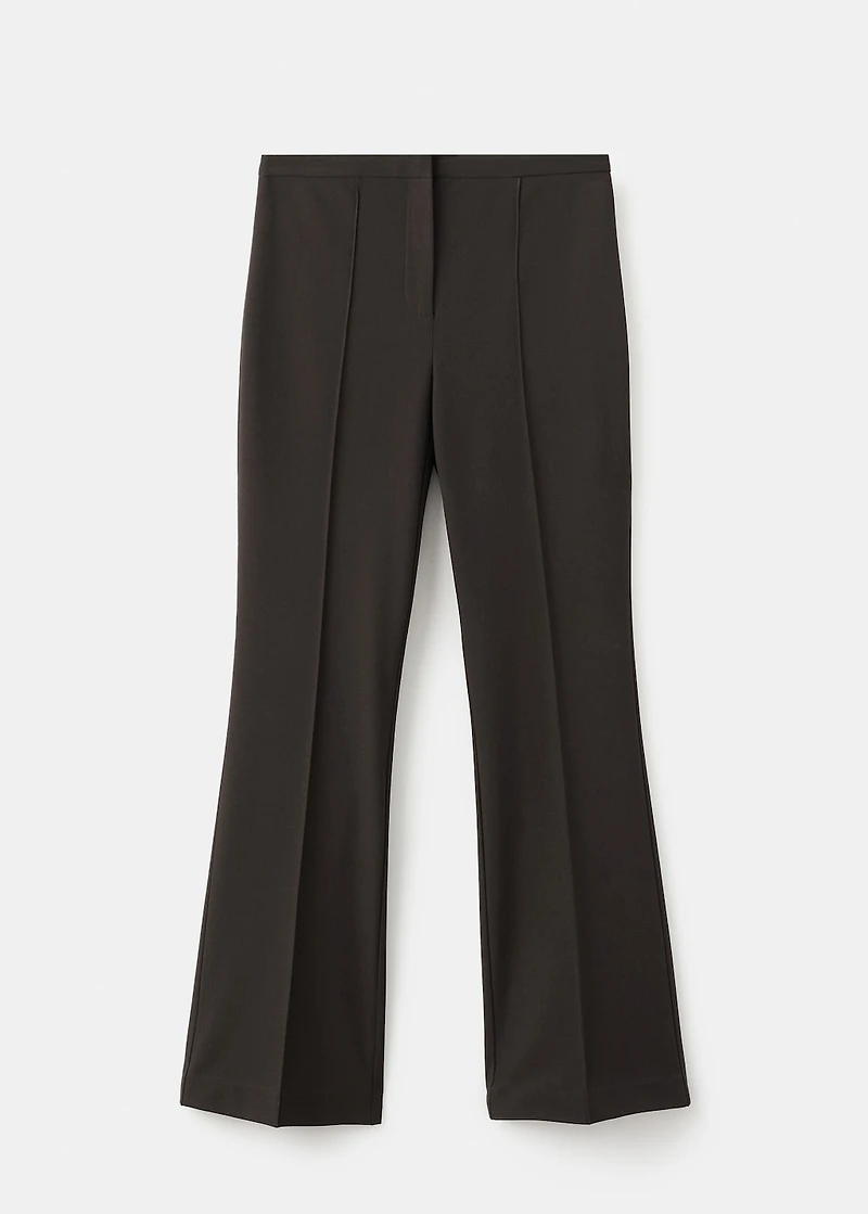 Low-rise flared trousers